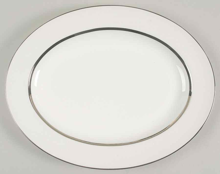 Platinum Silk 13" Oval Serving Platter by Royal Doulton-1