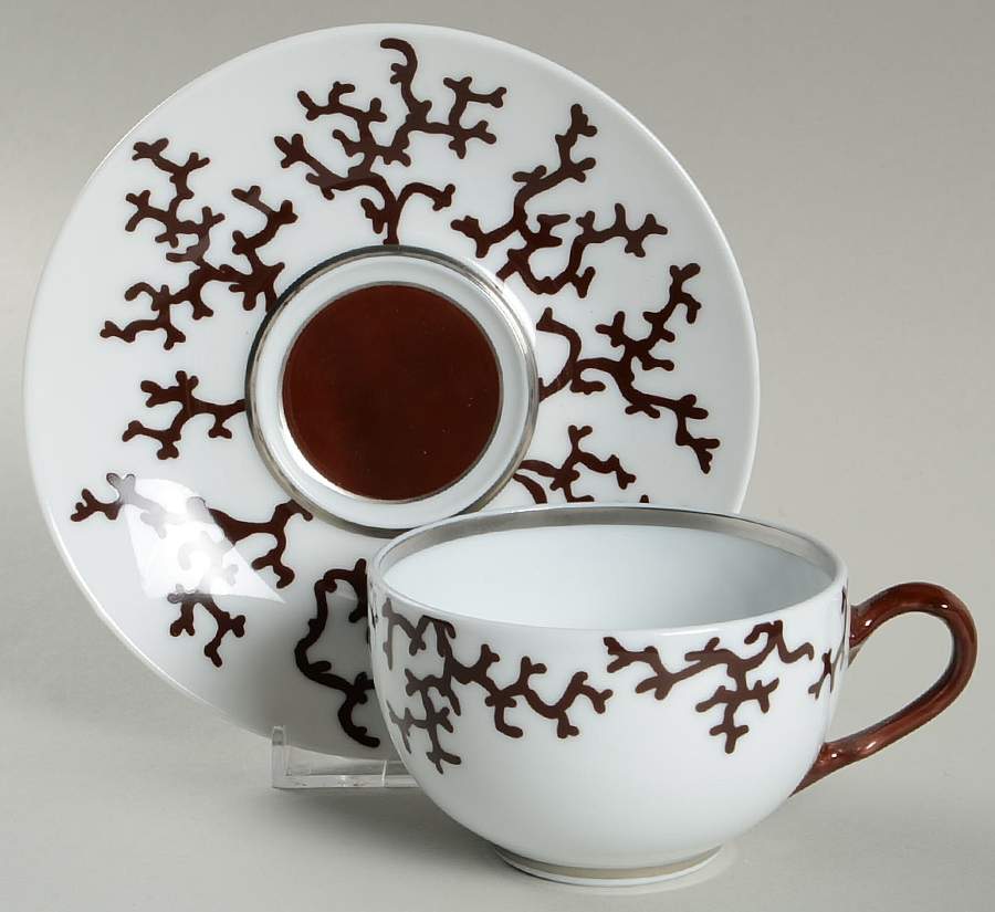Cristobal Chocolate Flat Cup & Saucer Set by Raynaud-1