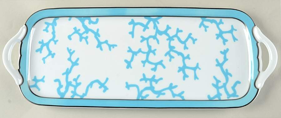 Cristobal Turquoise 15" Sandwich Tray by Raynaud-1