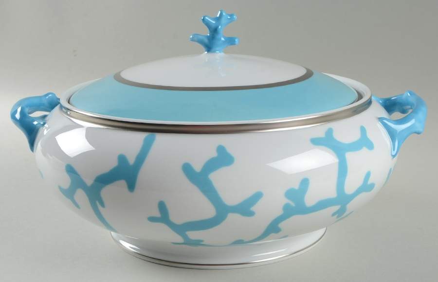 Cristobal Turquoise Tureen &  Lid by Raynaud-1