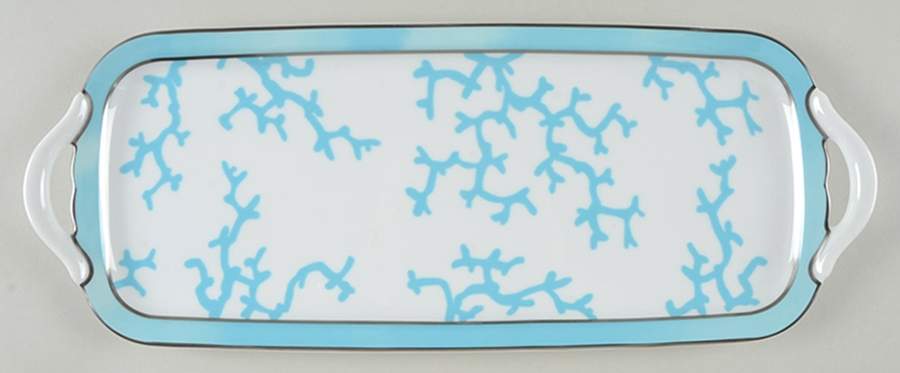 Cristobal Turquoise Oblong Cake Plate by Raynaud-1