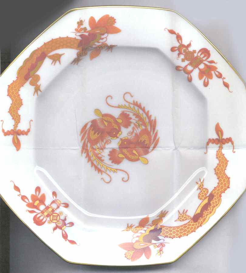 Dragon Red (Octagonal) Salad Plate by Raynaud-1