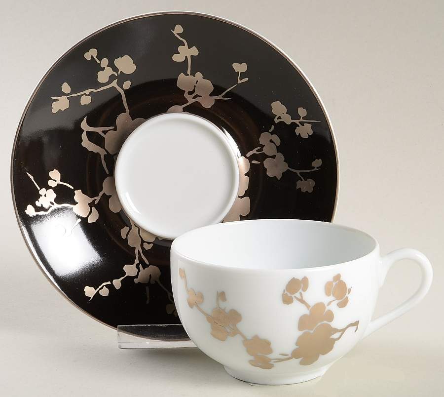Ombrages Flat Cup & Saucer Set by Raynaud-1