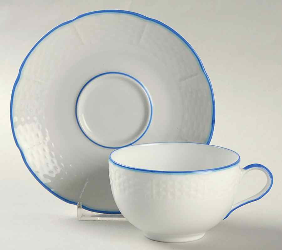 Villandry Blue Flat Cup & Saucer Set by Raynaud-1