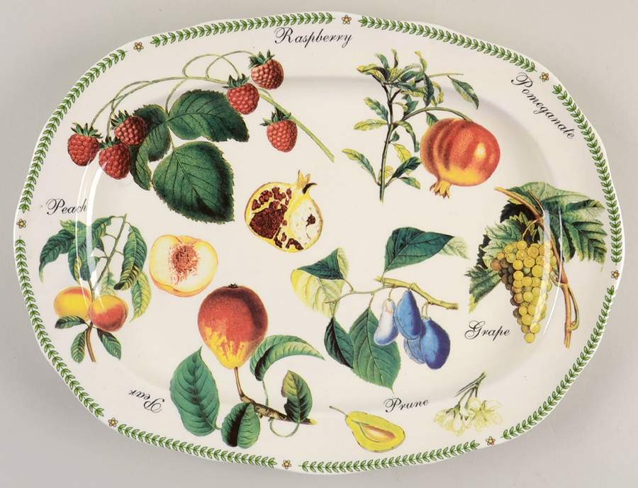 Botanical Fruit 14" Oval Serving Platter by Royal Traditions-1
