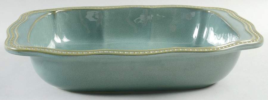 Hobnail Green 15" Rectangular Baker by Roscher & Co-1