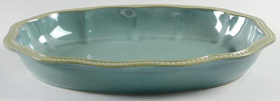 Hobnail Green 14" Oval Baker by Roscher & Co-1