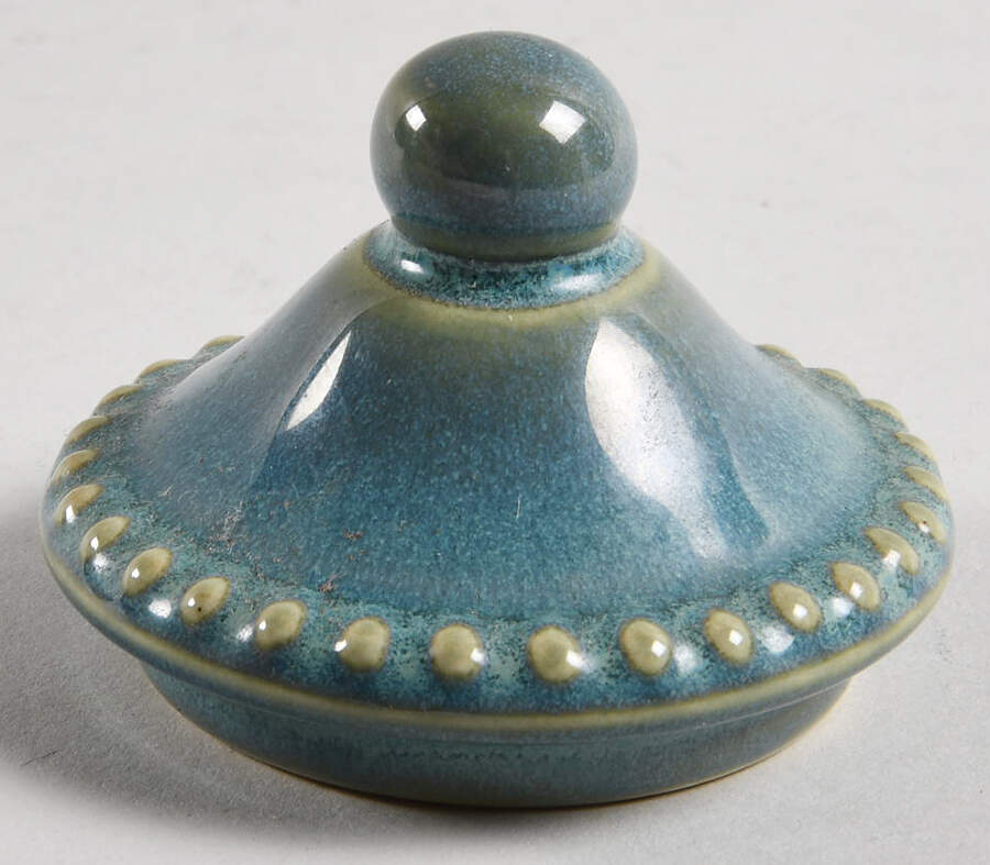 Hobnail Green Lid for Sugar Bowl by Roscher & Co-1