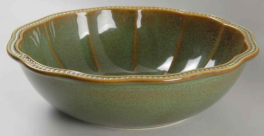 Hobnail Green 12" Large Salad Serving Bowl by Roscher & Co-1