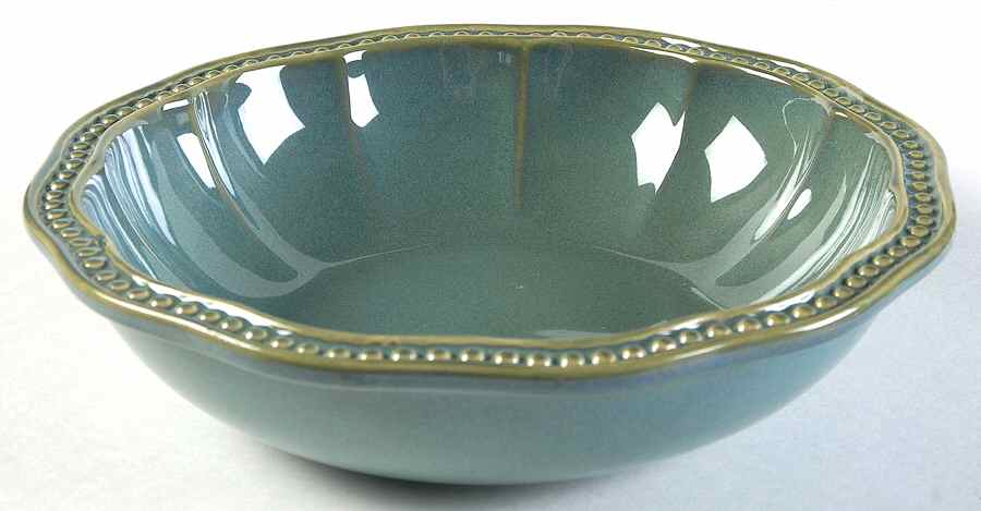 Hobnail Green Rim Soup Bowl by Roscher & Co-1