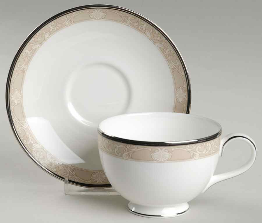 Abbey Hall Footed Cup & Saucer Set by Royal Doulton-1