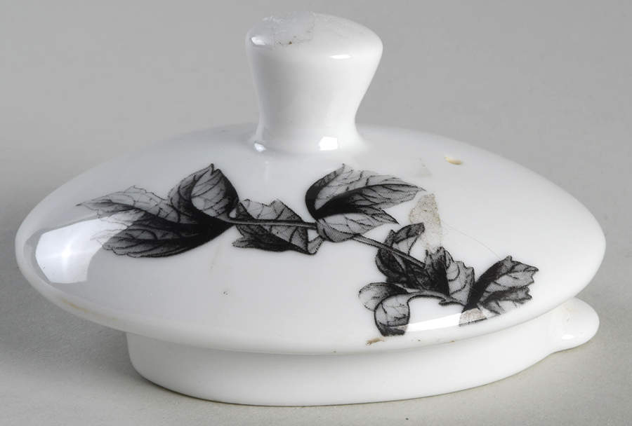 Black Peony Lid for Teapot by Royal Worcester-1