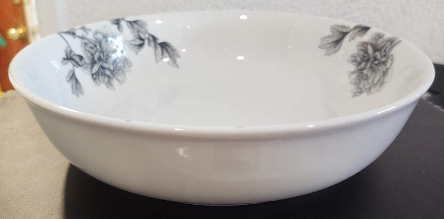 Black Peony 9" Round Vegetable Bowl by Royal Worcester-1