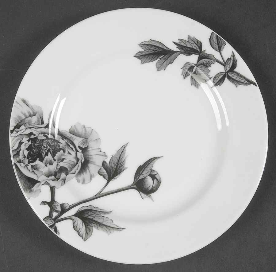 Black Peony Bread & Butter Plate by Royal Worcester-1