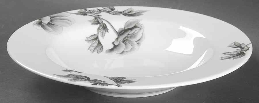 Black Peony Large Rim Soup Bowl by Royal Worcester-1