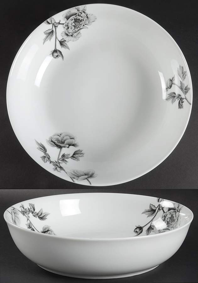 Black Peony 12" Large Salad Serving Bowl by Royal Worcester-1