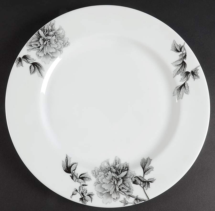 Black Peony 12" Chop Plate (Round Platter) by Royal Worcester-1