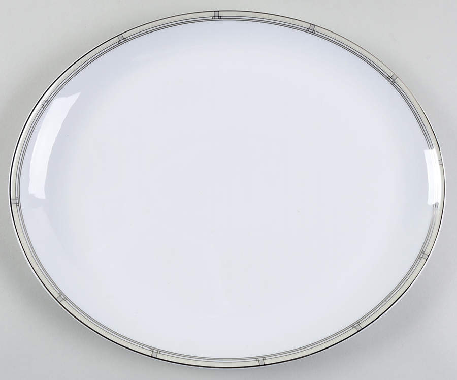 Mondrian (Classic Shape) 15" Oval Serving Platter by Royal Worcester-1