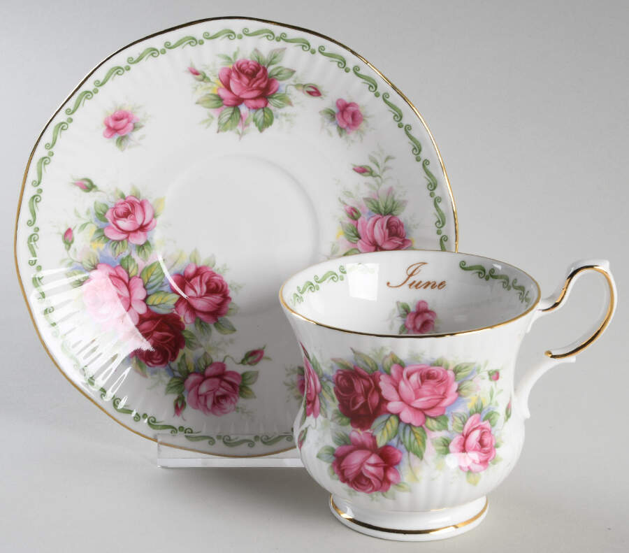 Special Flowers (With Month) Footed Cup & Saucer Set by Rosina-Queens-1