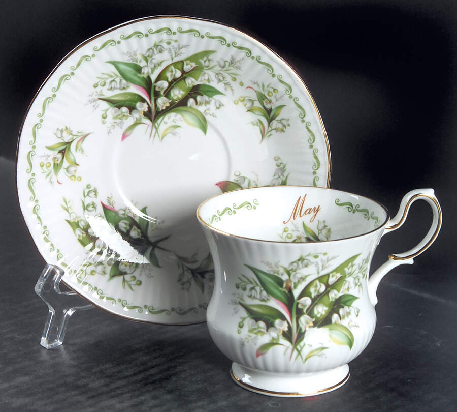 Special Flowers (With Month) Footed Cup & Saucer Set by Rosina-Queens-1