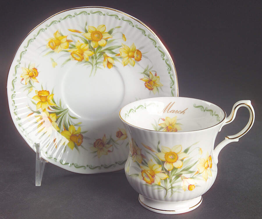 Special Flowers (With Month) Footed Cup & Saucer Set by Rosina-Queens-1