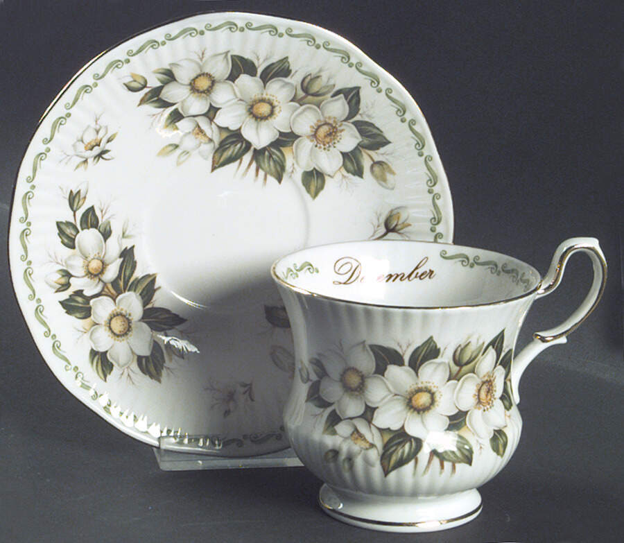 Special Flowers (With Month) Footed Cup & Saucer Set by Rosina-Queens-1