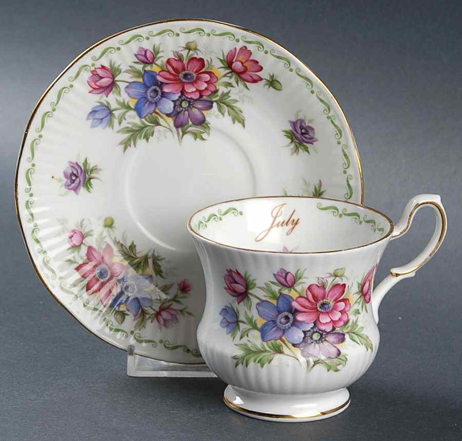 Special Flowers (With Month) Footed Cup & Saucer Set by Rosina-Queens-1
