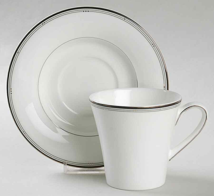 Silver Sonnet Footed Cup & Saucer Set by Royal Doulton-1