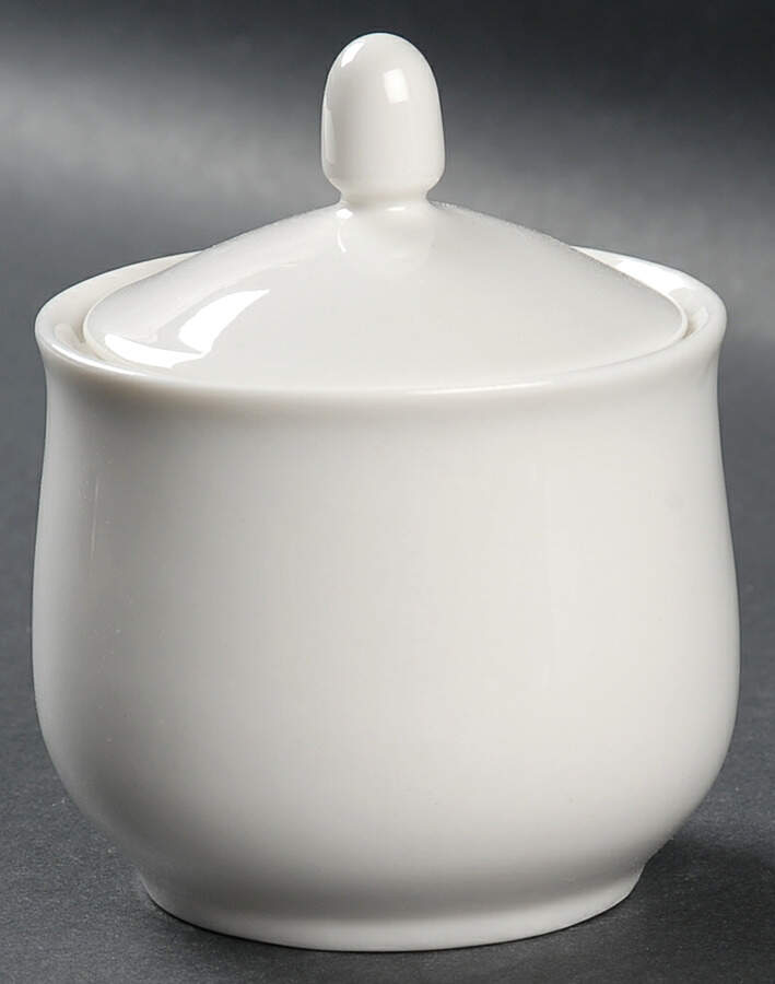 Regency White Sugar Bowl & Lid by Royal Doulton-1
