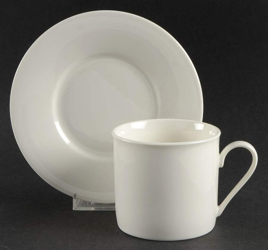 Regency White Flat Cup & Saucer Set by Royal Doulton-1