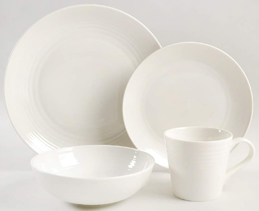 Maze White (Porcelain) 4 Piece Place Setting by Royal Doulton-1