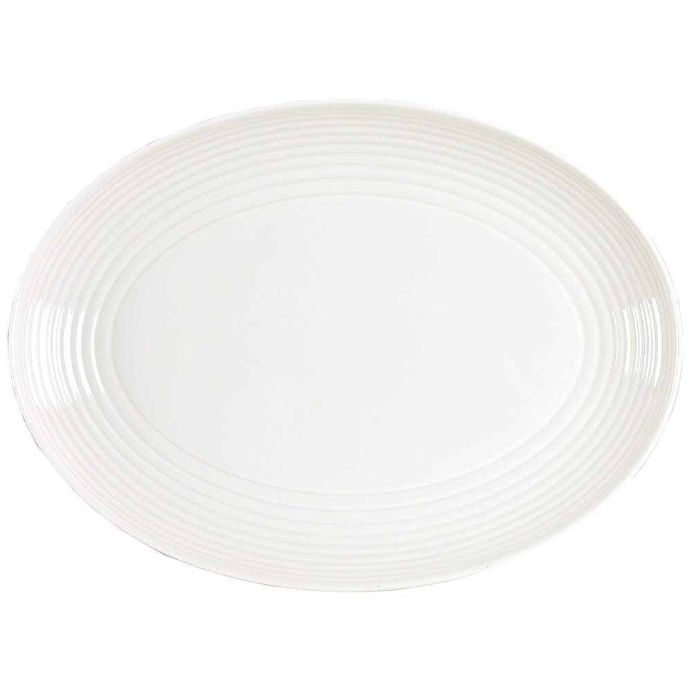 Maze White (Porcelain) 13" Oval Serving Platter by Royal Doulton-1