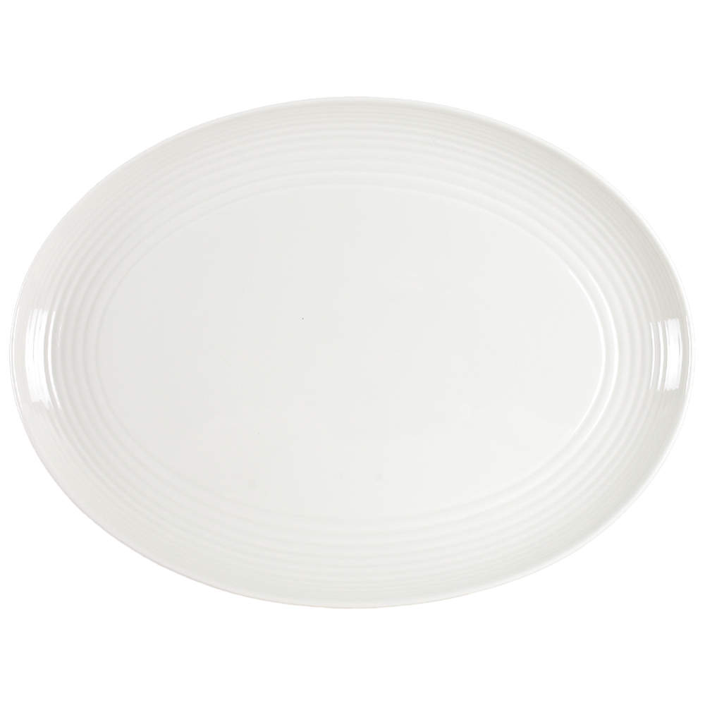 Maze White (Porcelain) 17" Oval Serving Platter by Royal Doulton-1