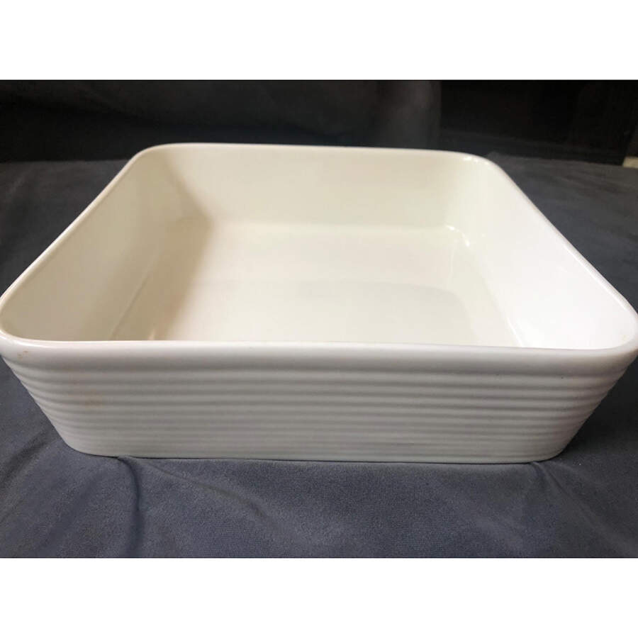 Maze White (Porcelain) 9" Square Vegetable Bowl by Royal Doulton-1
