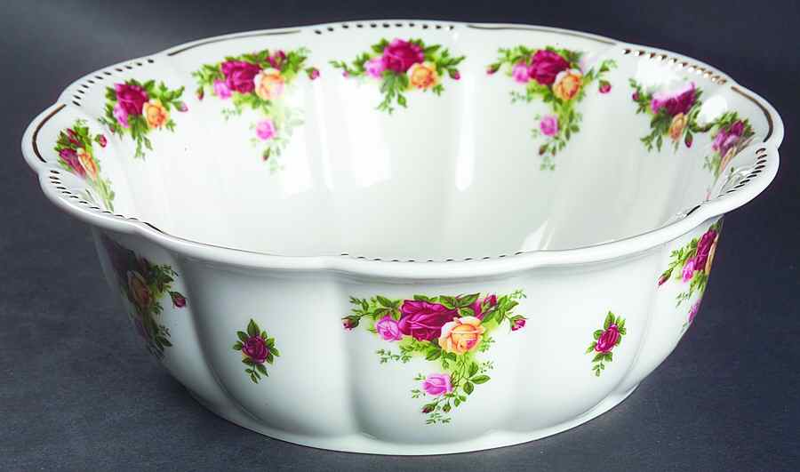 Old Country Roses (Golden Pearl) 9" Round Vegetable Bowl by Royal Albert-1