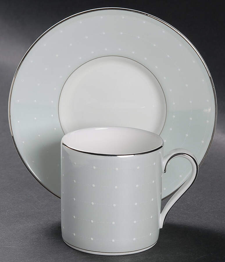 Etoile Platinum Espresso Cup and Saucer Set by Royal Doulton-1