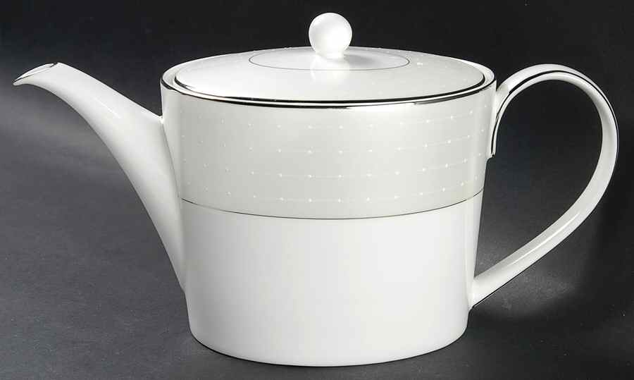 Etoile Platinum Teapot & Lid by Royal Doulton-1