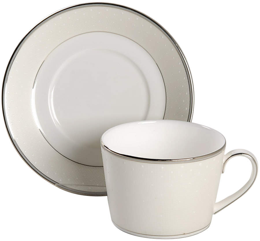 Pointe d'Esprit Flat Cup & Saucer Set by Royal Doulton-1