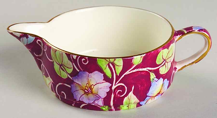 Morning Glory Burgundy Stacking Mini Creamer by Royal Winton-1
