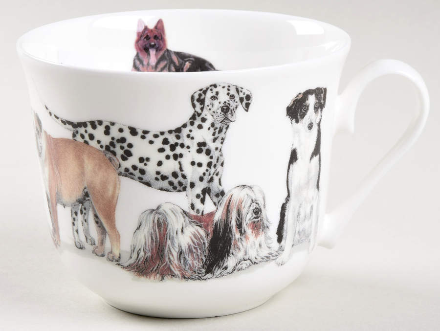 Dogs Galore Saucer for Breakfast Cup by Roy Kirkham-1