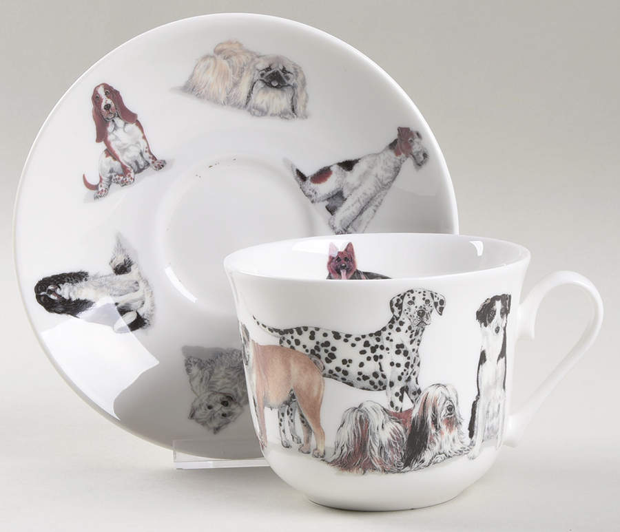 Dogs Galore Breakfast Cup & Saucer Set by Roy Kirkham-1