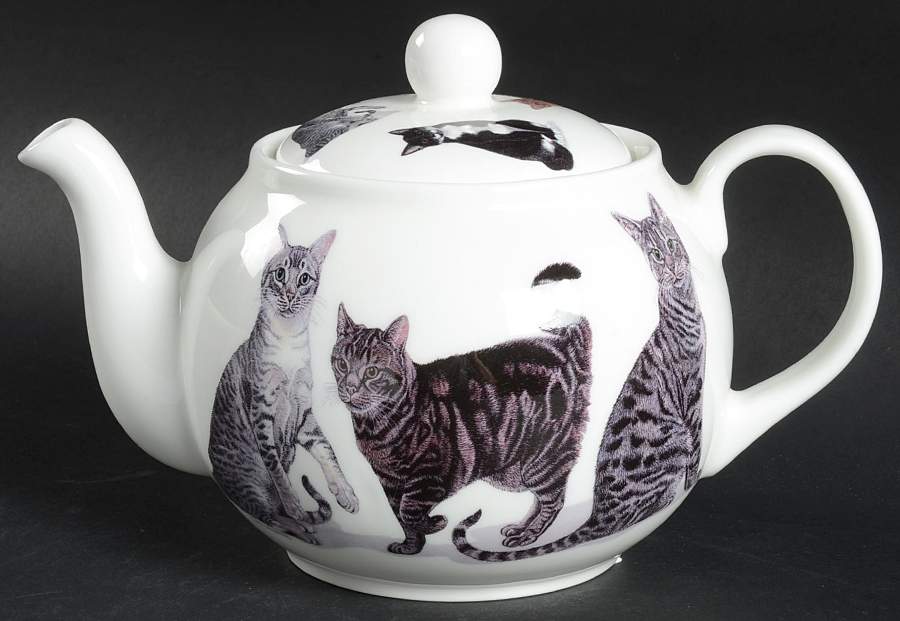 Cats Galore Teapot & Lid by Roy Kirkham-1
