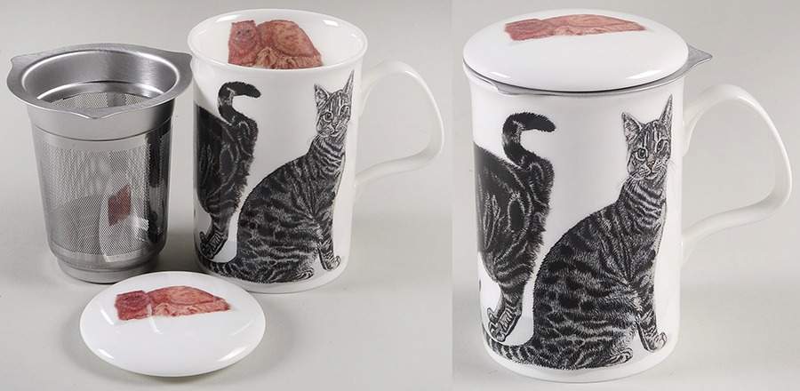 Cats Galore Lancaster Mug & Lid with Metal Infuser by Roy Kirkham-1