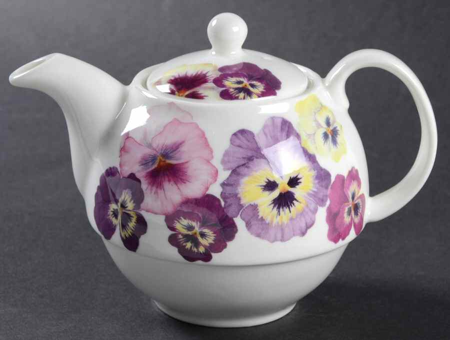 Pansy Tea for 1-Teapot No Lid by Roy Kirkham-1