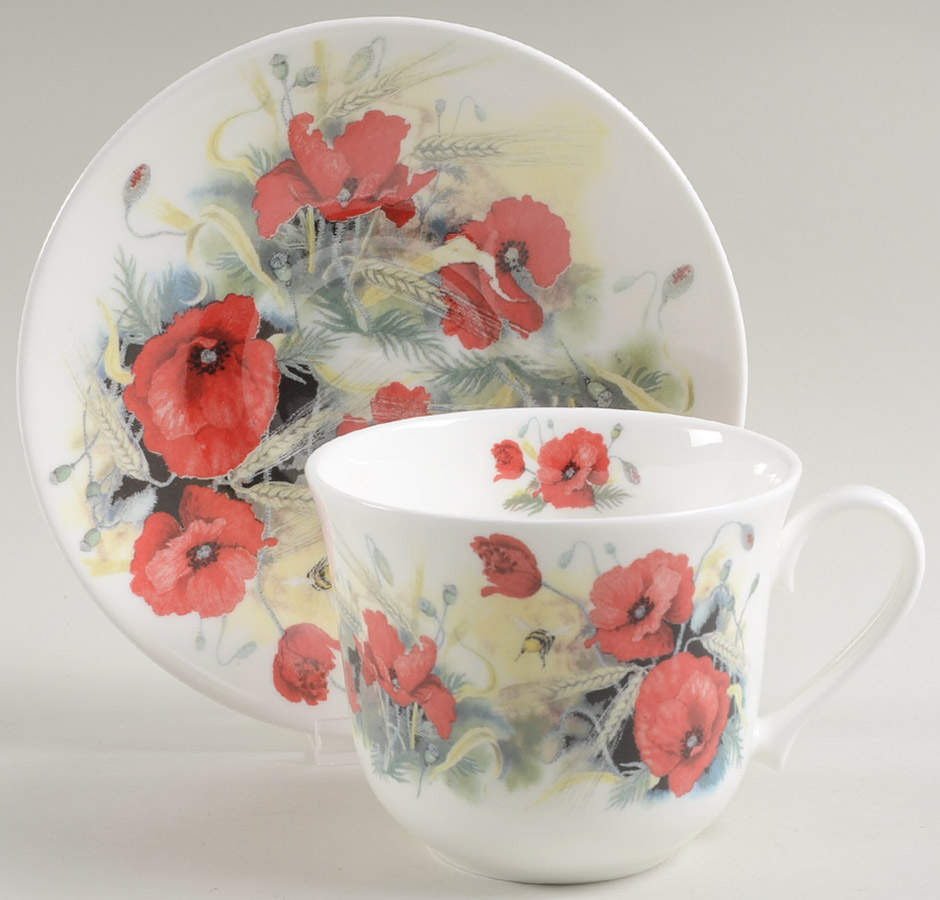 Poppy's Breakfast Cup & Saucer Set by Roy Kirkham-1