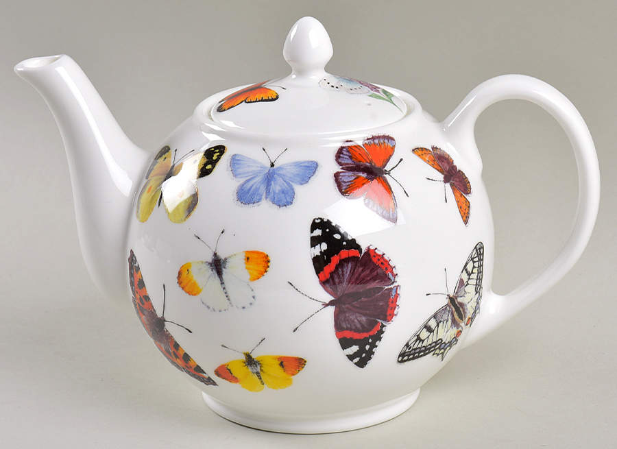Butterfly Garden Teapot & Lid by Roy Kirkham-1