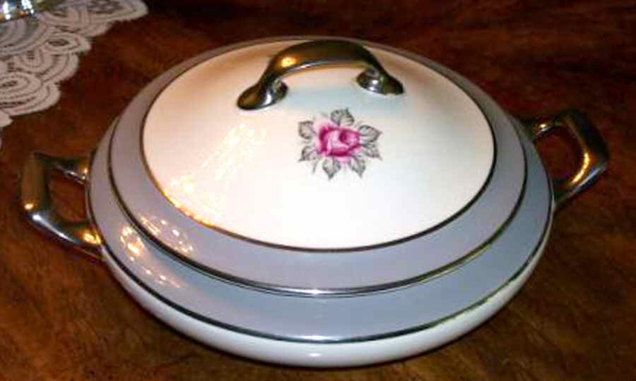Countess Carmen (Gray Border) Round Covered Vegetable by Royal Jackson-1