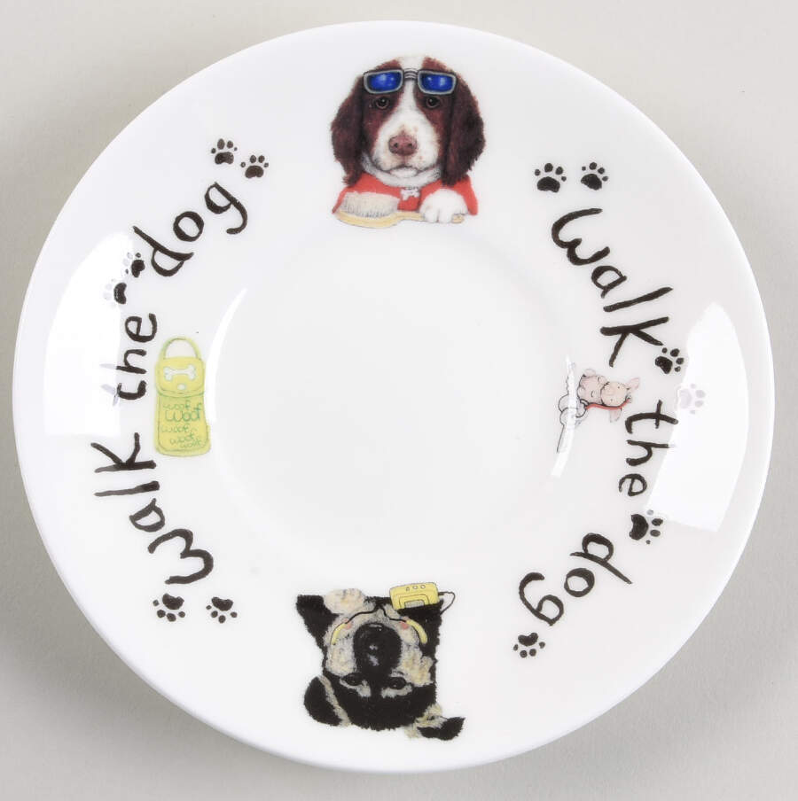 Animal Fashion Dog Saucer for Breakfast Cup by Roy Kirkham-1