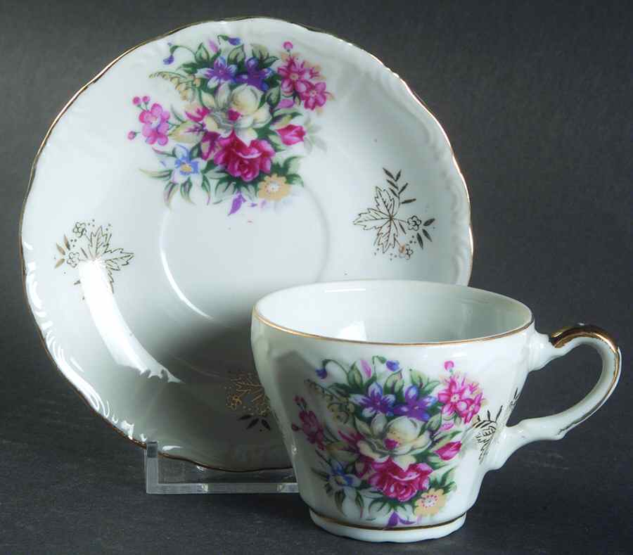 11-147 Flat Demitasse Cup & Saucer Set by Royal Crown (Japan)-1