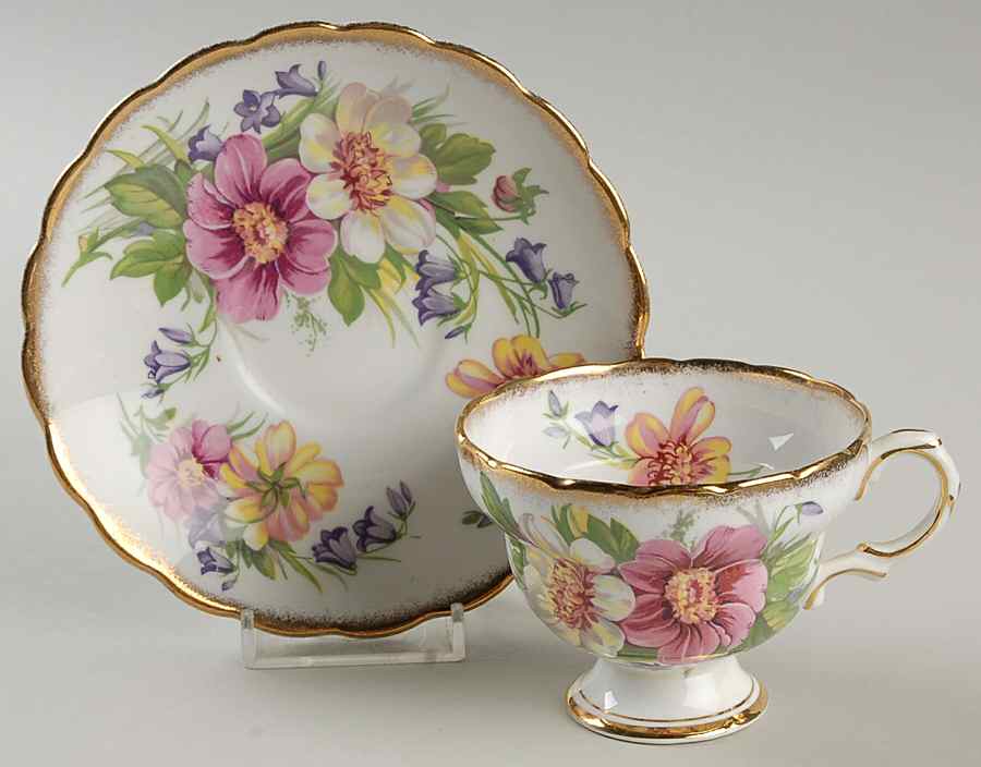 5086 Footed Cup & Saucer Set by Rosina-Queens-1